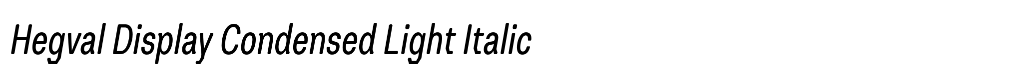 Hegval Display Condensed Light Italic image